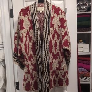 Lucky Brand Red and Black Cardigan